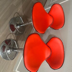 Red and Silver Modern Bar Stools